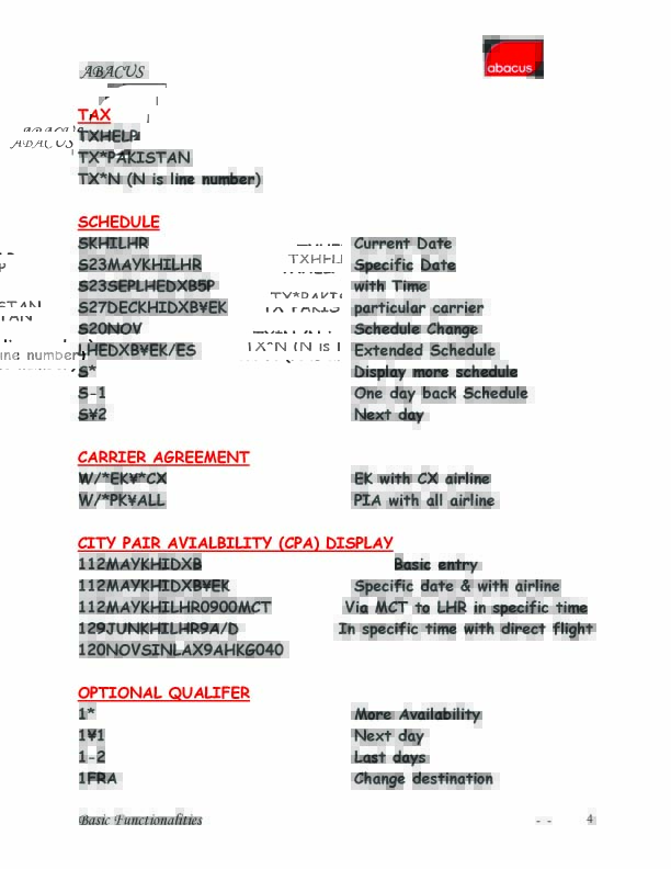 abacus gds commands ebook